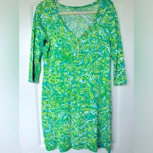 Lilly Pulitzer green parrot palmetto dress
